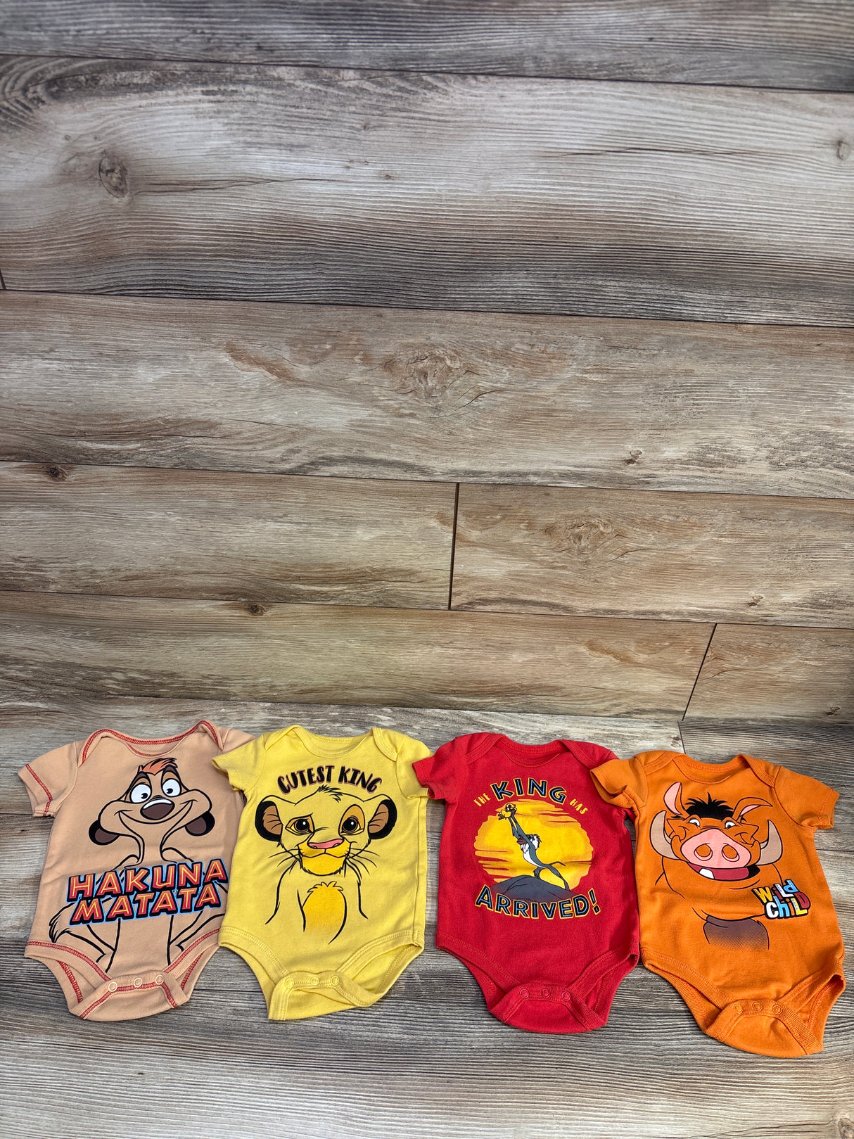 Disney Baby 4pk The Lion King Bodysuits Orange sz 3-6m