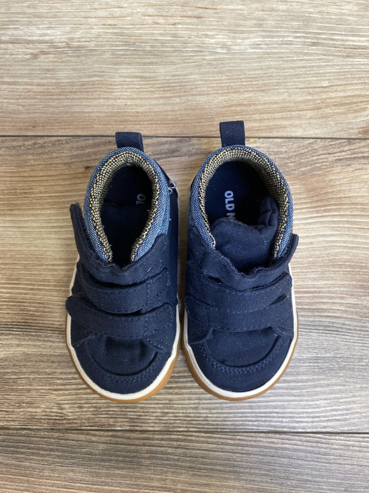 Old Navy Triple-Strap Canvas High Top Sneakers, Navy sz 5c