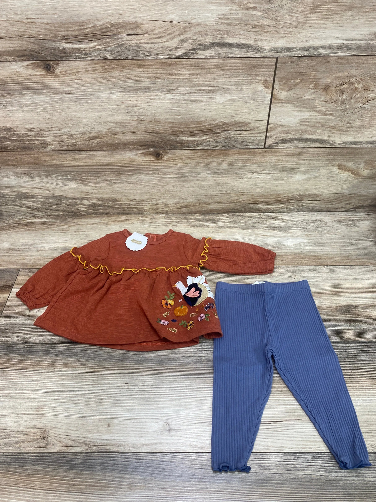 NEW Mudpie Turkey Tunic & Leggings Brown sz 3-6m - Me n Mommy To Be