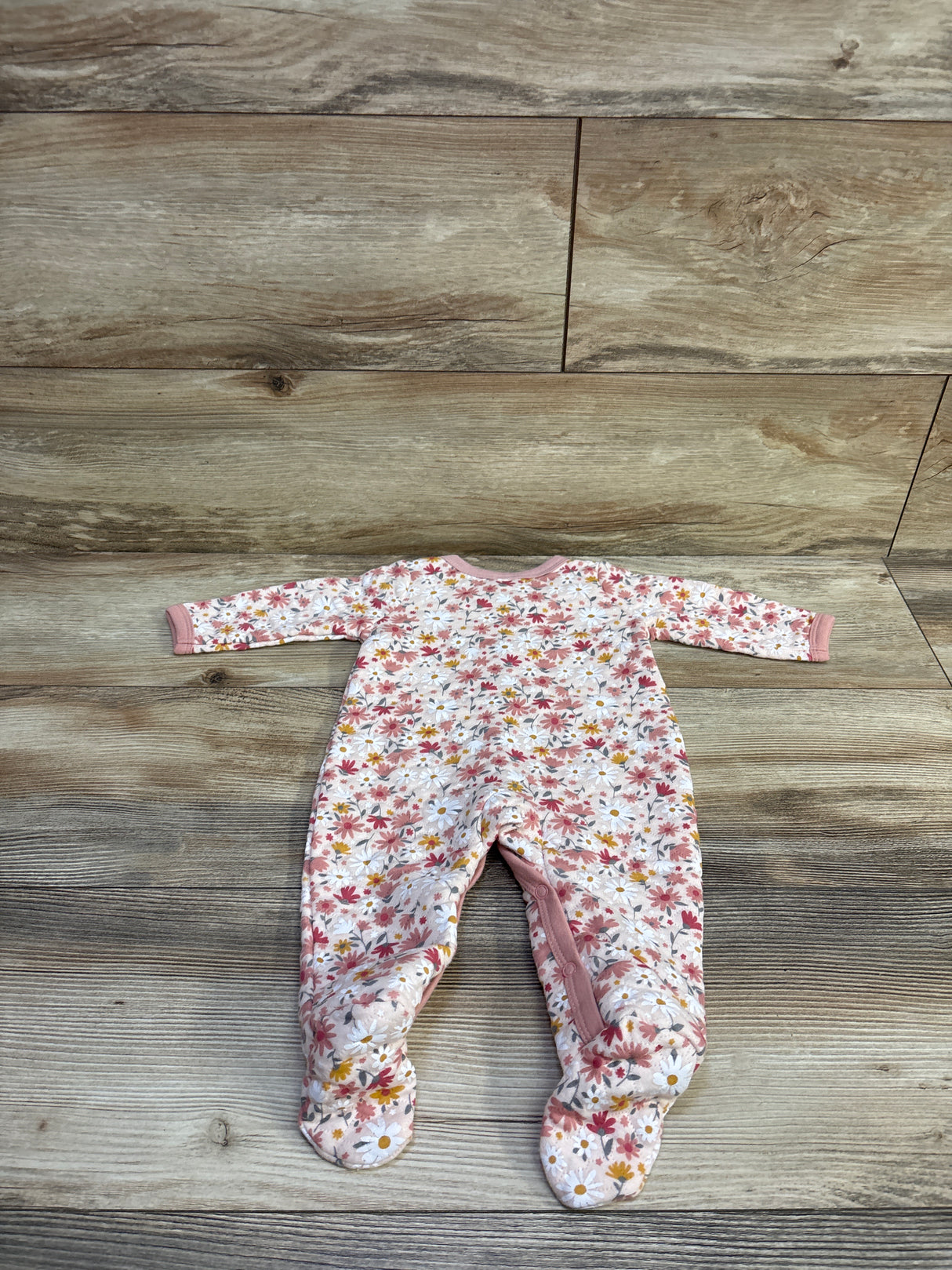 Little Beginnings Floral Quilted Sleeper Pink sz 3-6m
