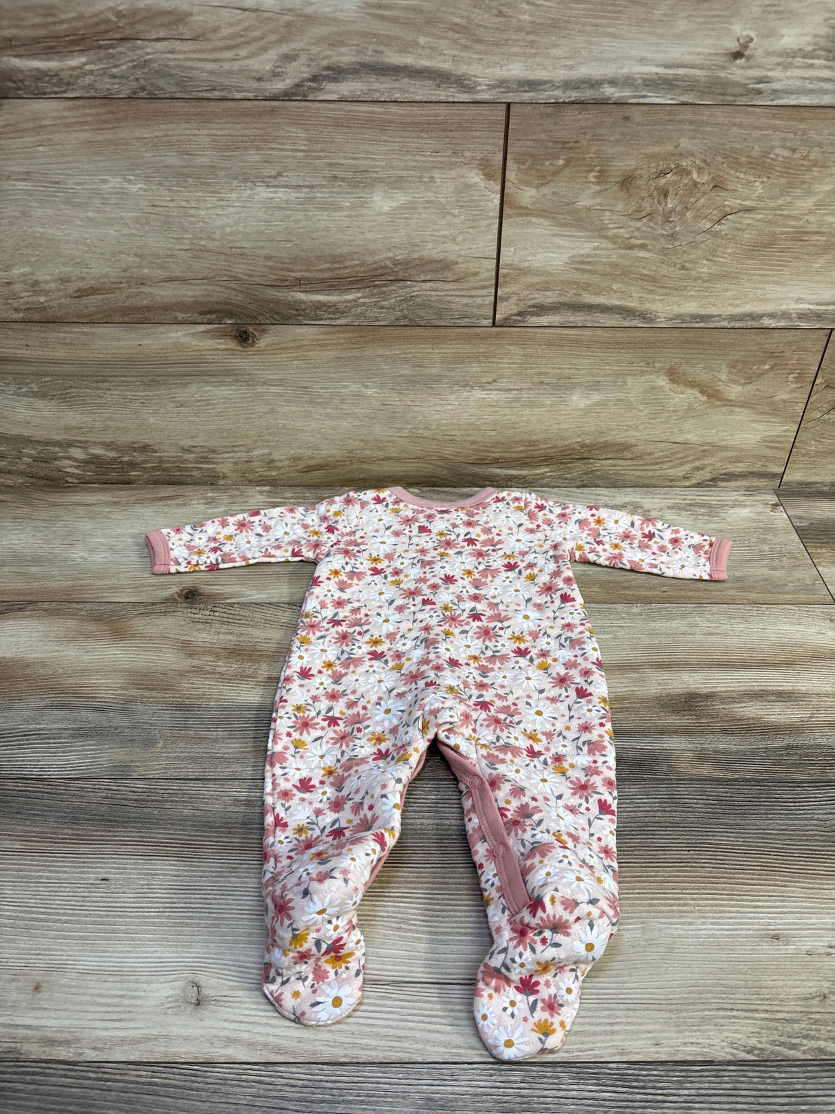 Little Beginnings Floral Quilted Sleeper Pink sz 3-6m