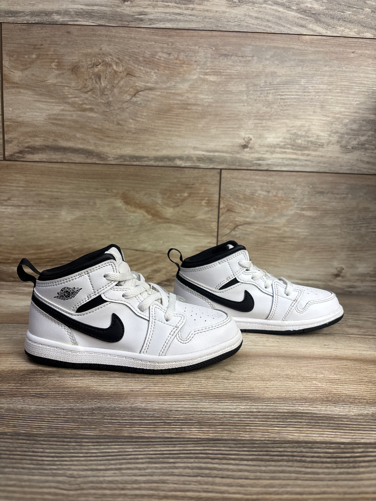 Air Jordan 1 Mid TD 'White Black' Sneakers sz 10c