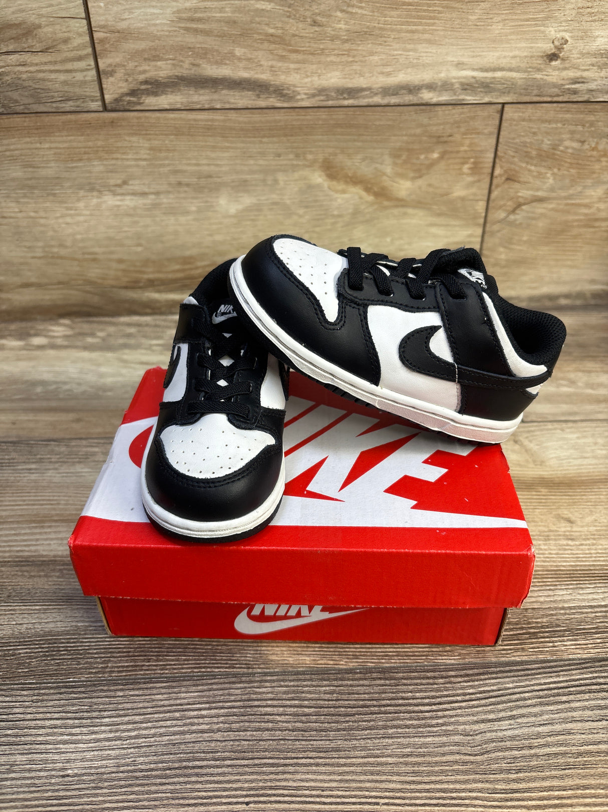 Nike Dunk Low TD 'Black White' Sneakers sz 8c