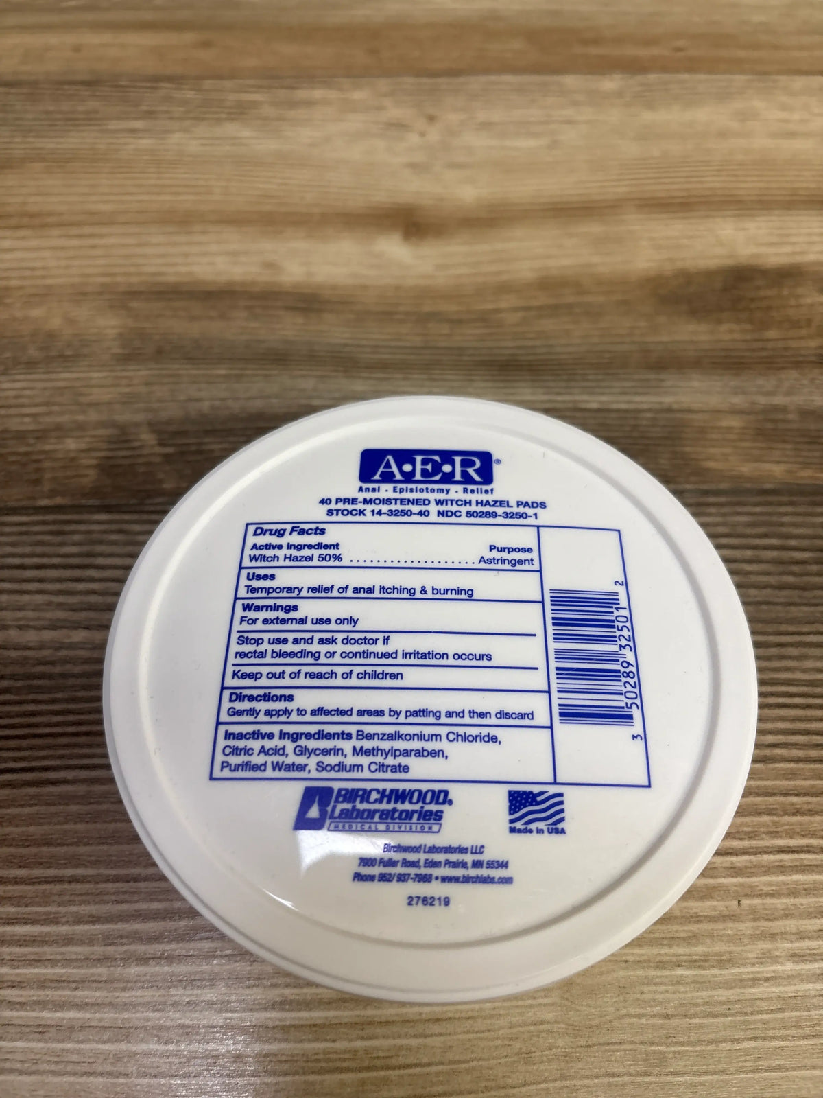 NEW Birchwood Laboratories A-E-R Medicated Cooling Witch Hazel Pads 40ct.