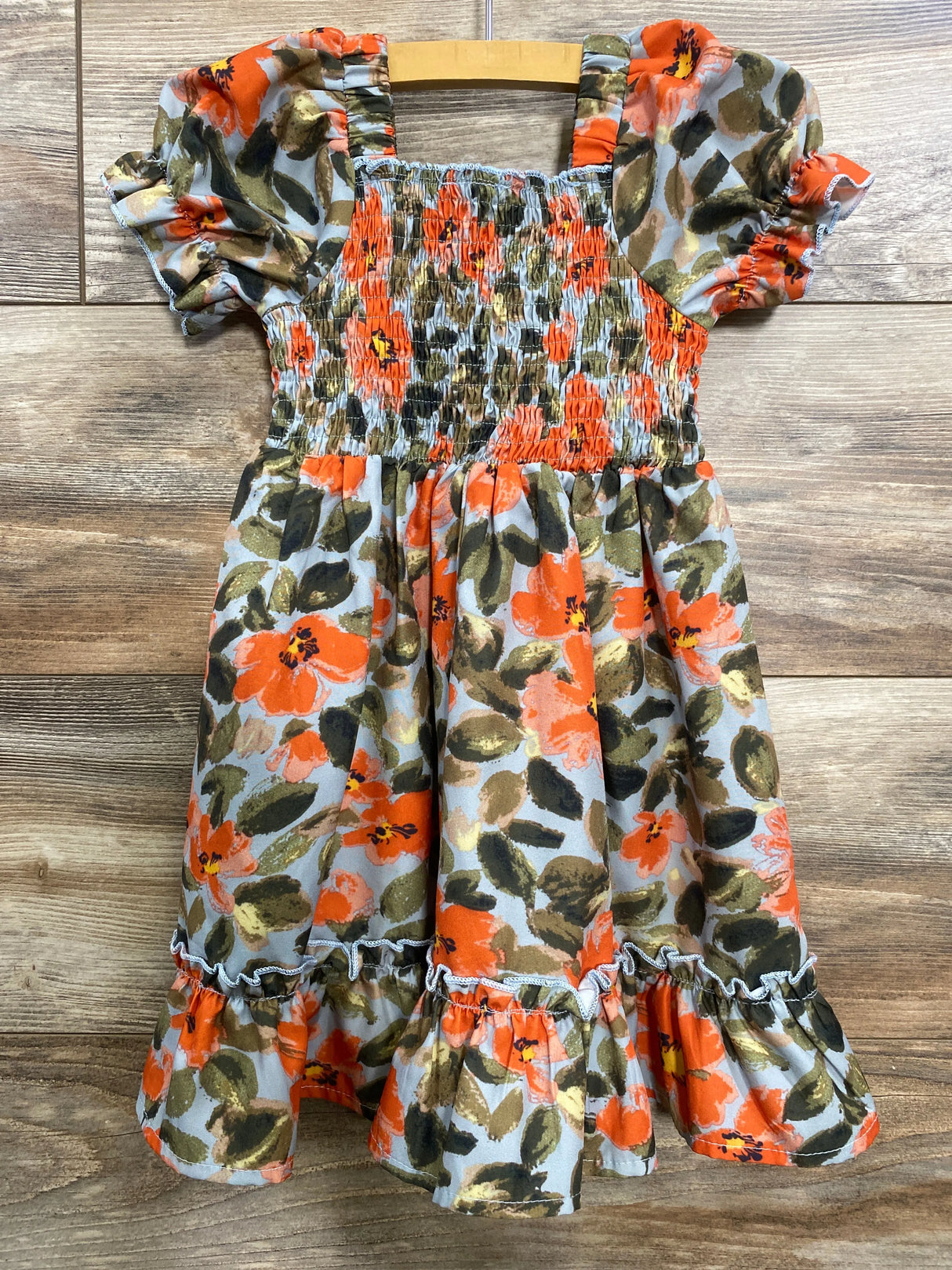 Shein Smocked Floral Dress Green sz 2T - Me n Mommy To Be