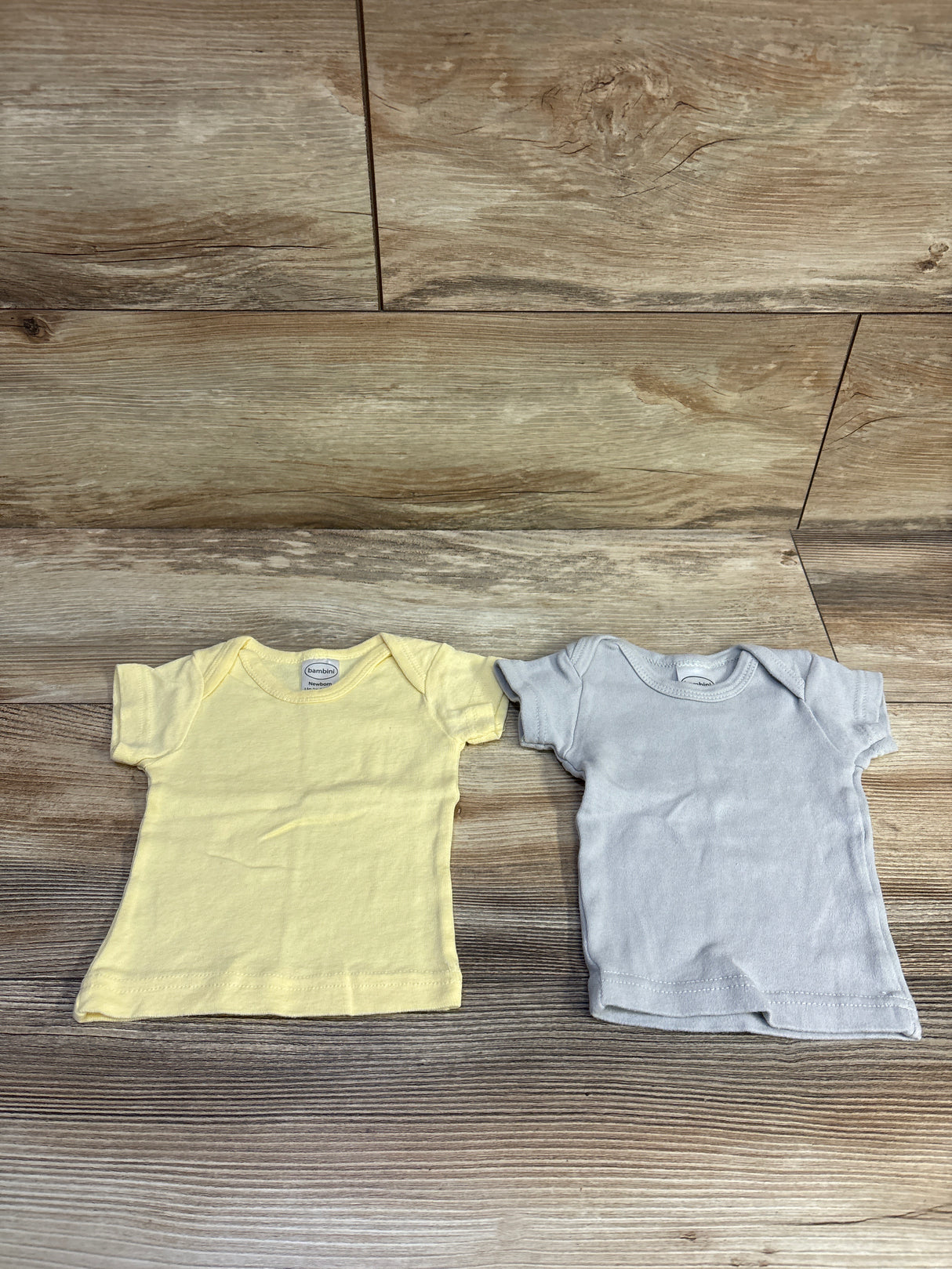 Bambini 2pk Short Sleeve Shirts Grey/Yellow sz Newborn