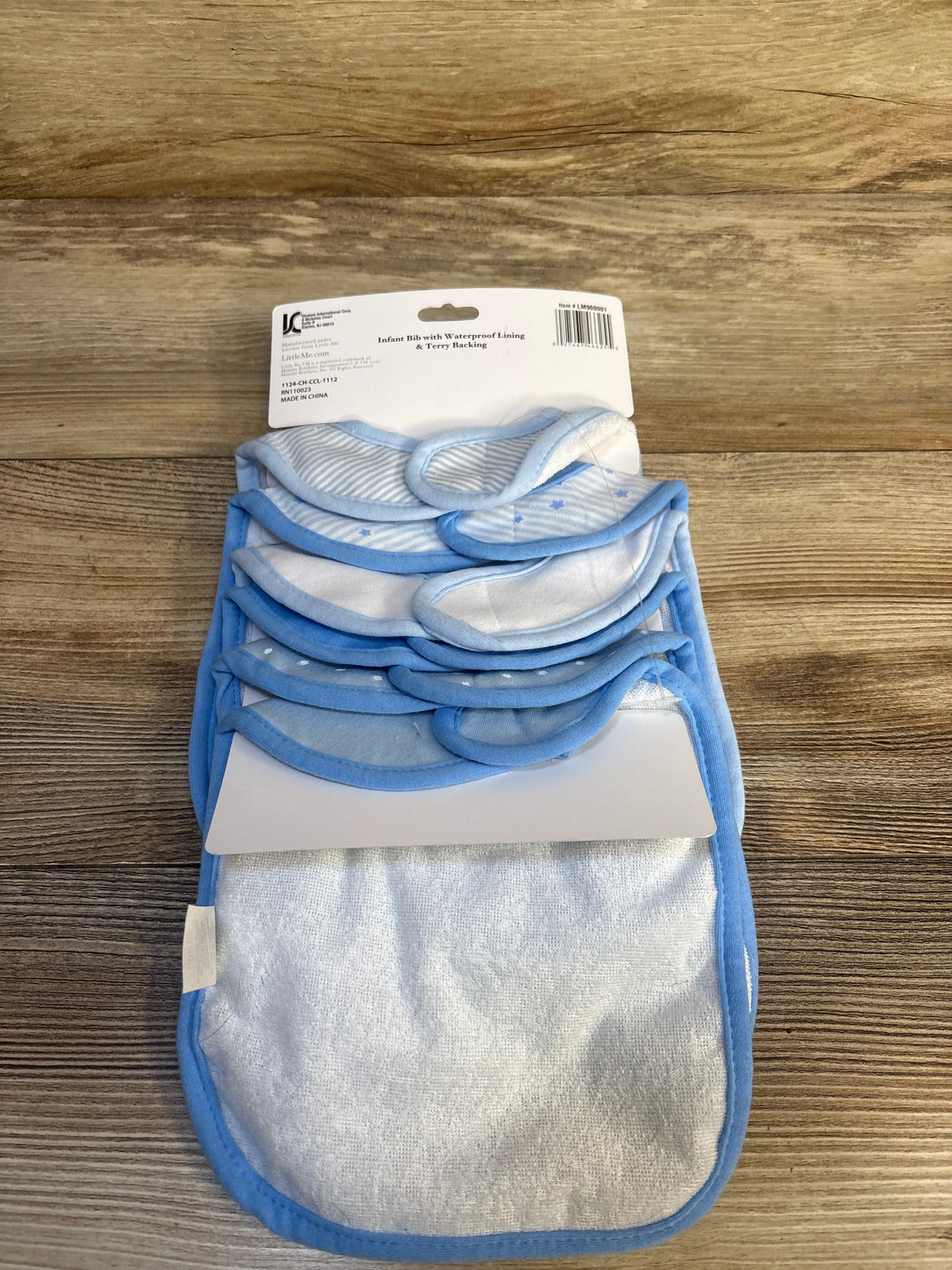 NEW Little Me Bibs Blue 6pk