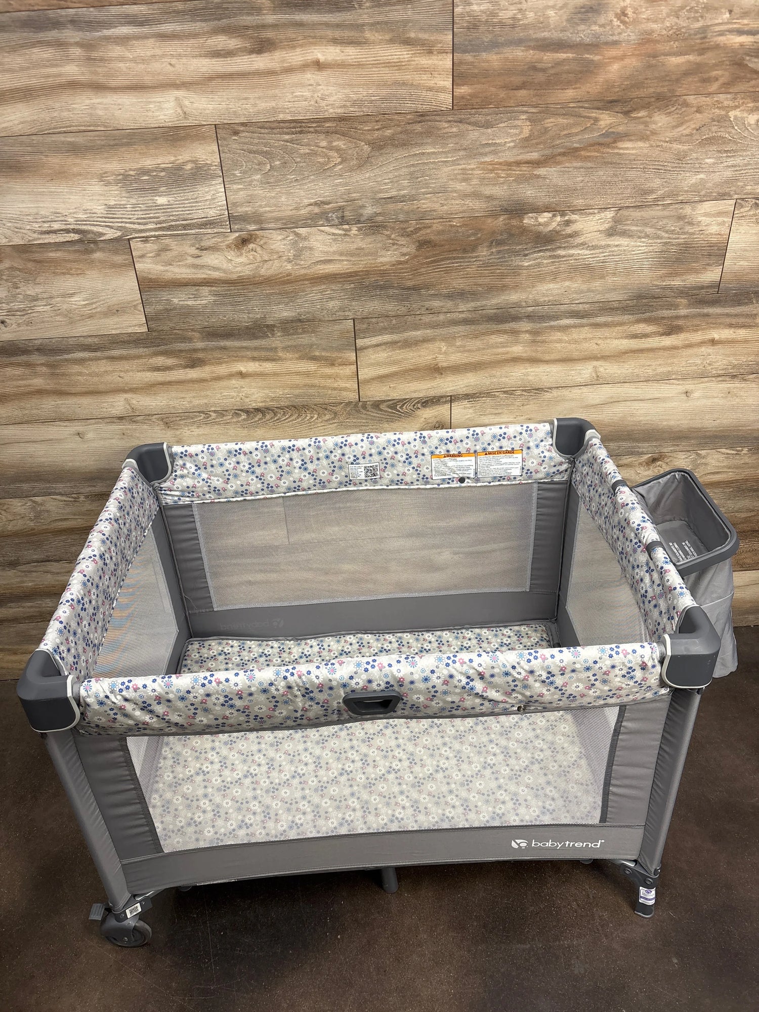 Baby Trend Nursery Den Playard with Rocking Cradle - Daisy Pink