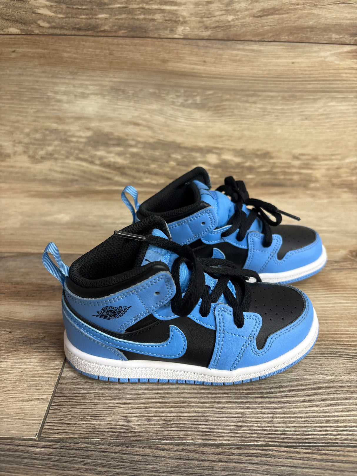 Air Jordan 1 Mid TD 'University Blue Black' Sneakers sz 9c