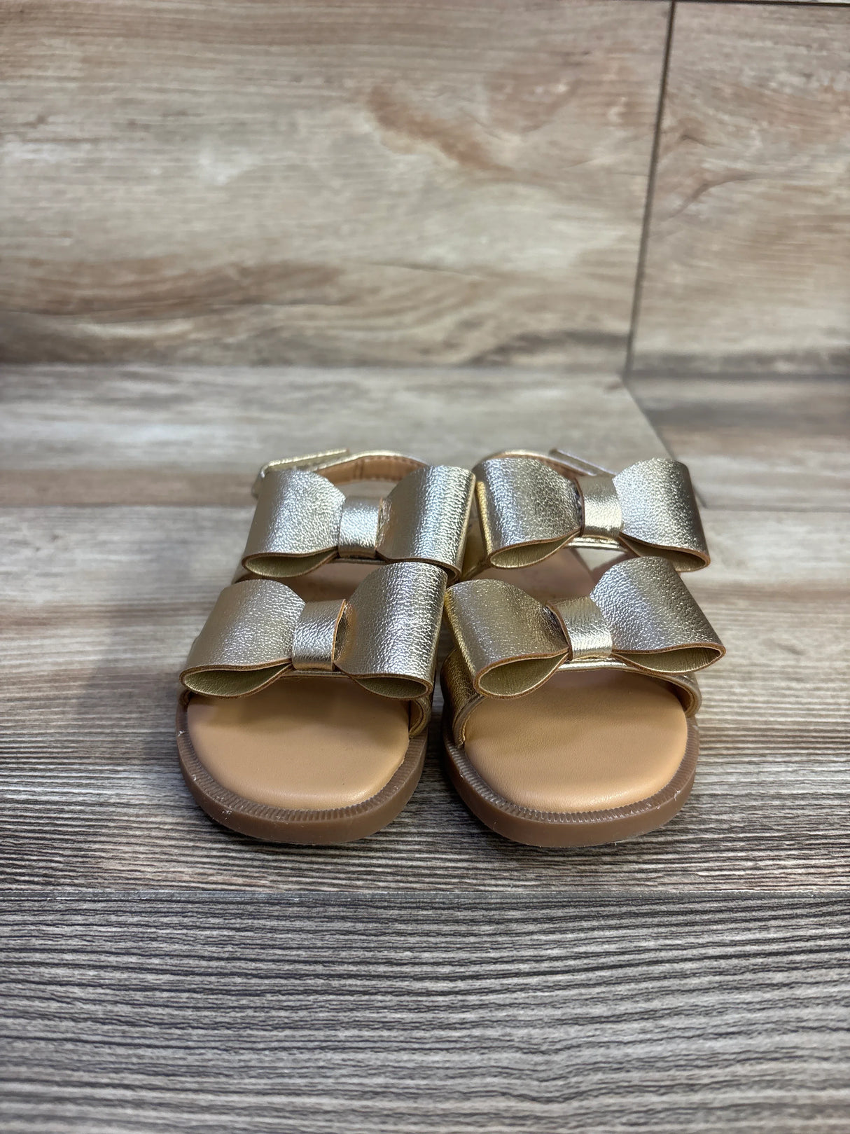 Cat & Jack Ruby Bow Sandals Gold sz 6c