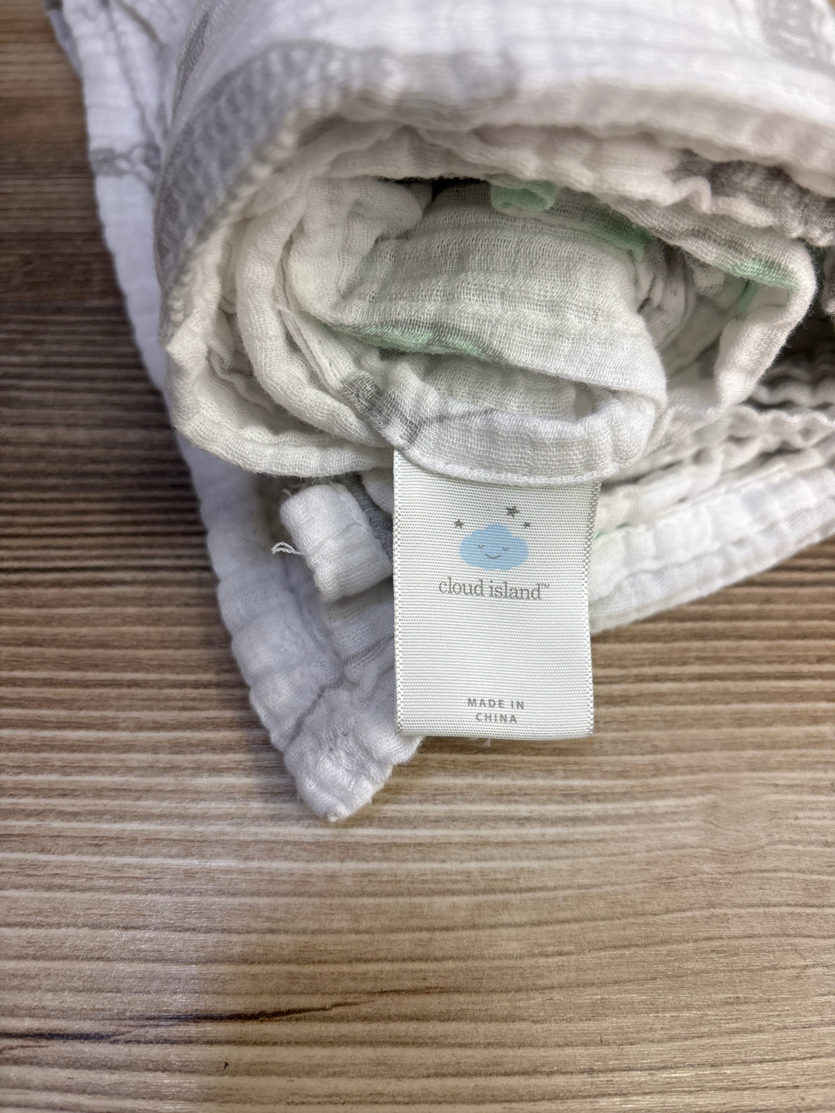 Cloud Island Muslin Swaddle Baby Blanket White