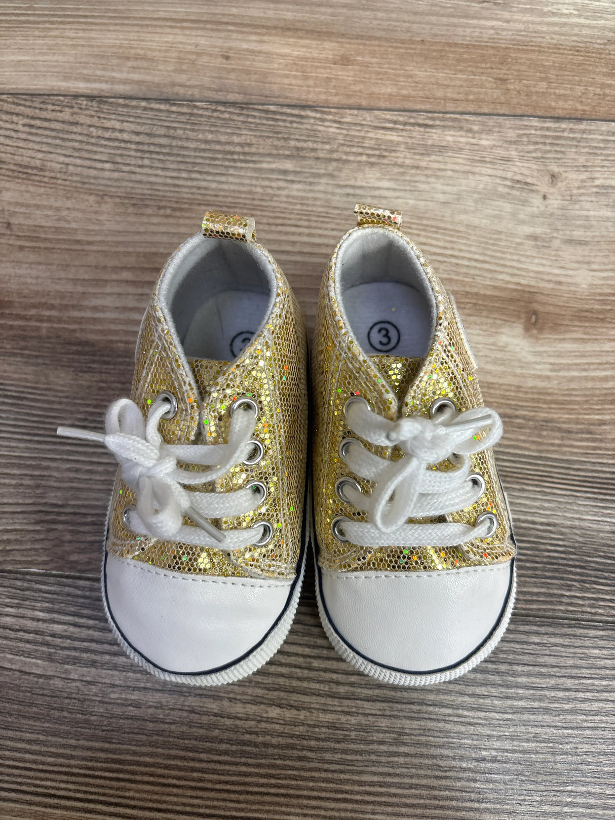 Soft Sole Glittery Sneakers Gold sz 3c