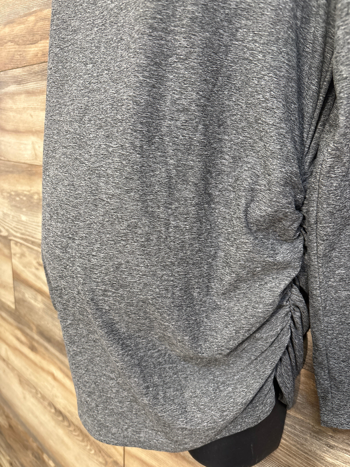 Time & Tru Long Sleeve Ruched Maternity Shirt Grey sz Medium