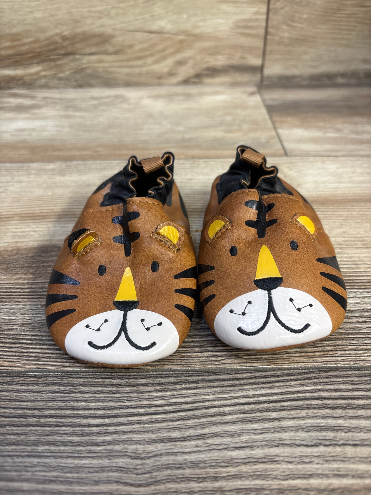 Wonder Nation Faux Leather Tiger Soft Sole Shoes Brown sz 4c