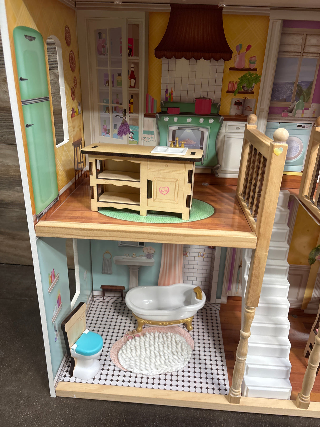 Kidcraft Wooden Classic Charlotte Dollhouse with 14 Accessories