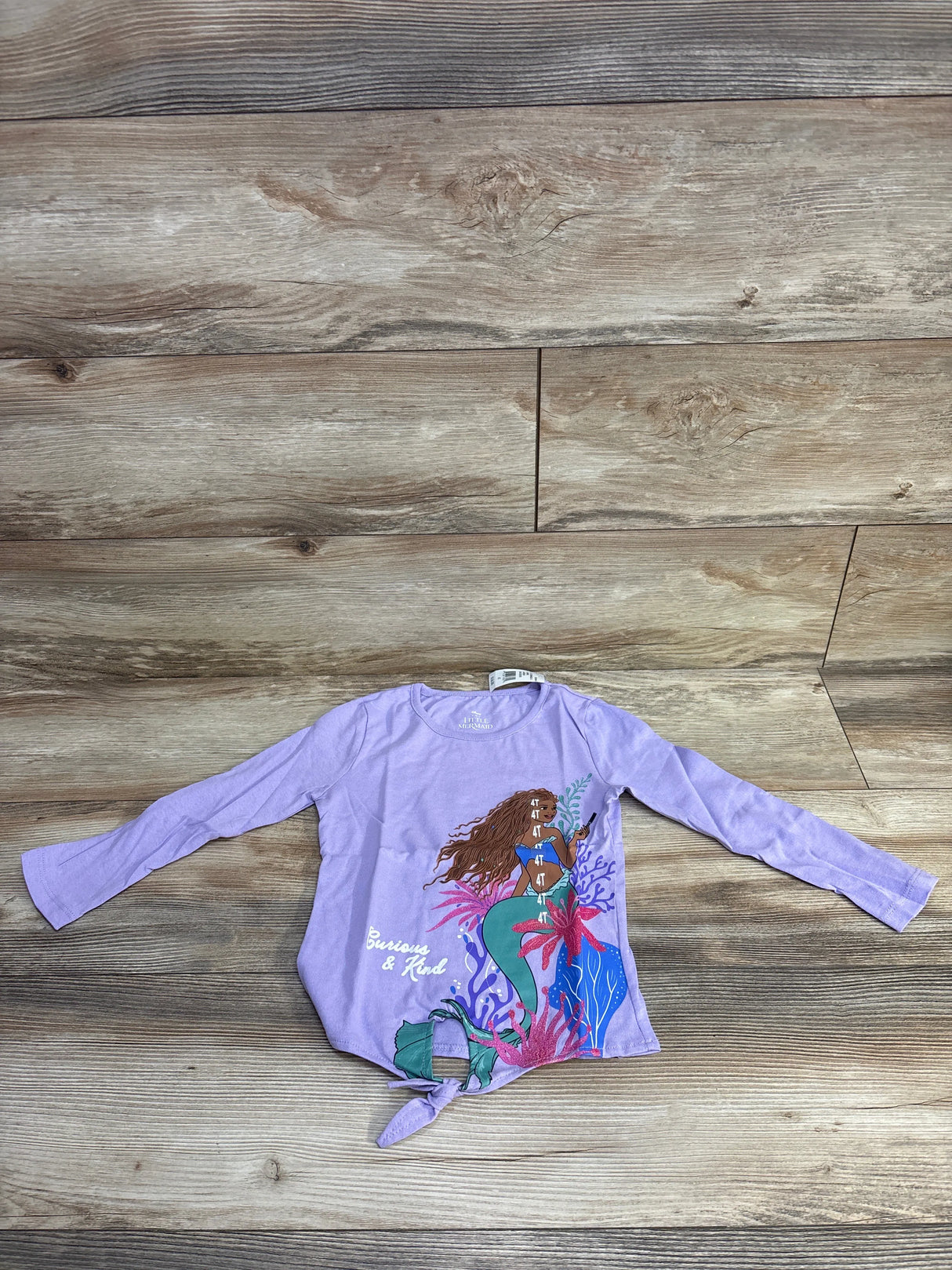 NEW Disney The Little Mermaid Front Tie Shirt Lavender sz 4T