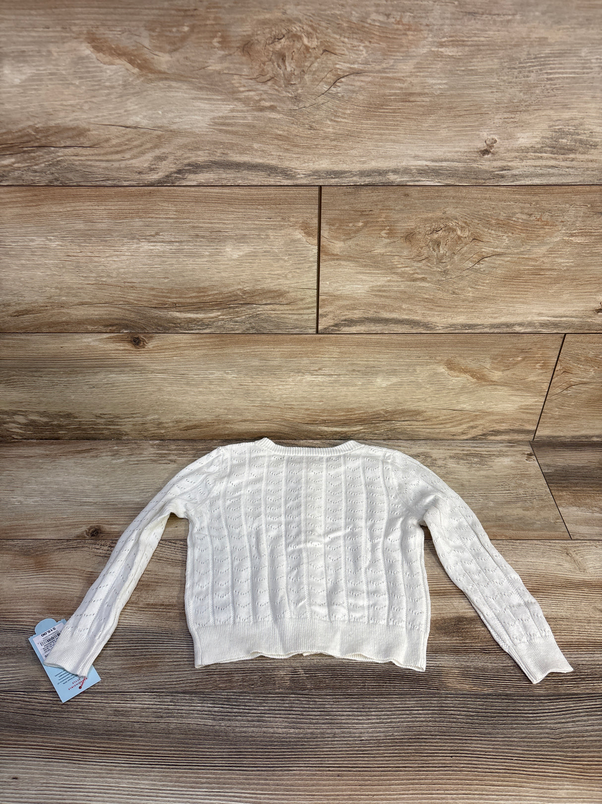 NEW Cat & Jack Pointelle Knit Button-Up Cardigan White sz 2T