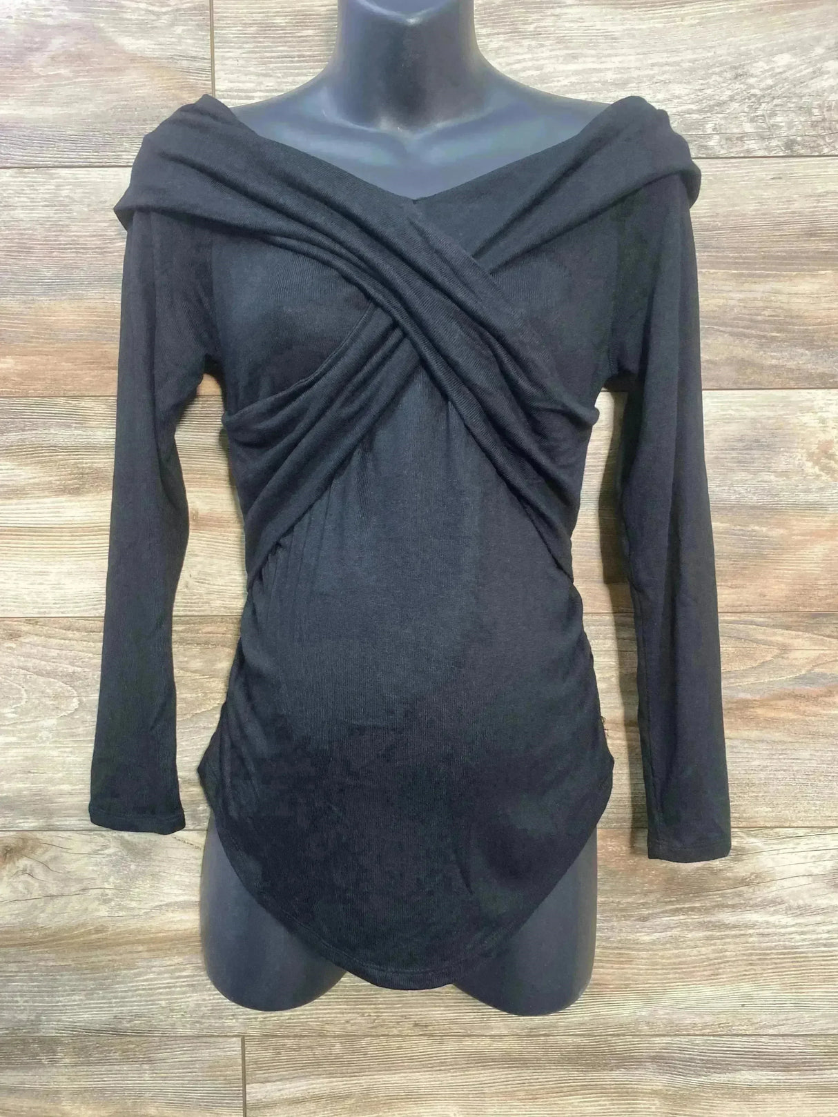 NEW Isabel Maternity Cross Front Top Black sz Small - Me n Mommy To Be