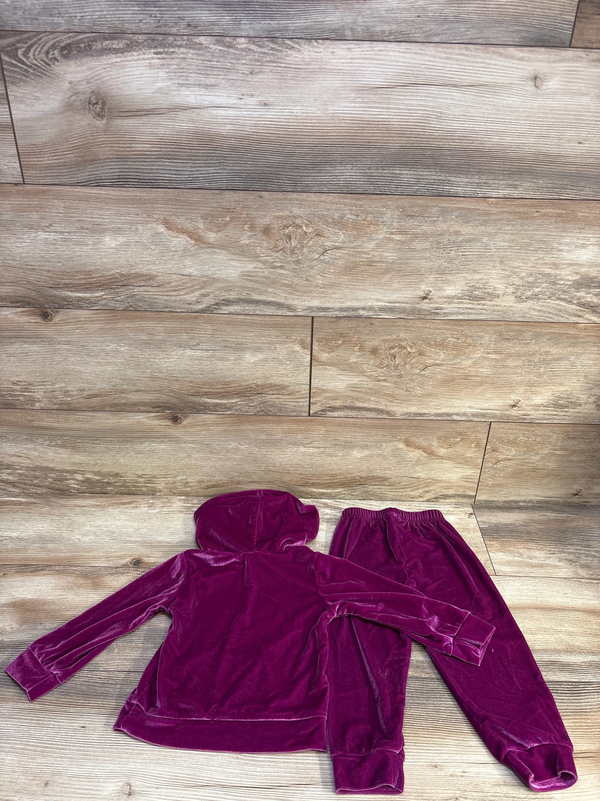 Shein Elladie 2pc Princess Velvet Hoodie & Pants Set Purple sz 12-18m