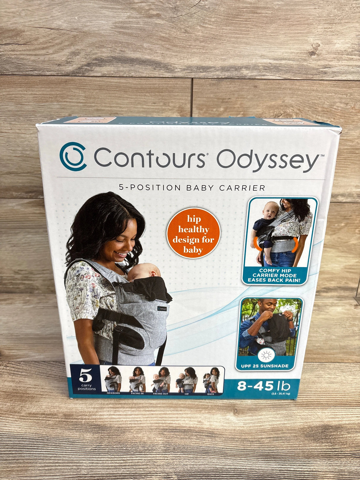 NEW Contours Odyssey 5-Position Baby Carrier Grey 8-45lbs