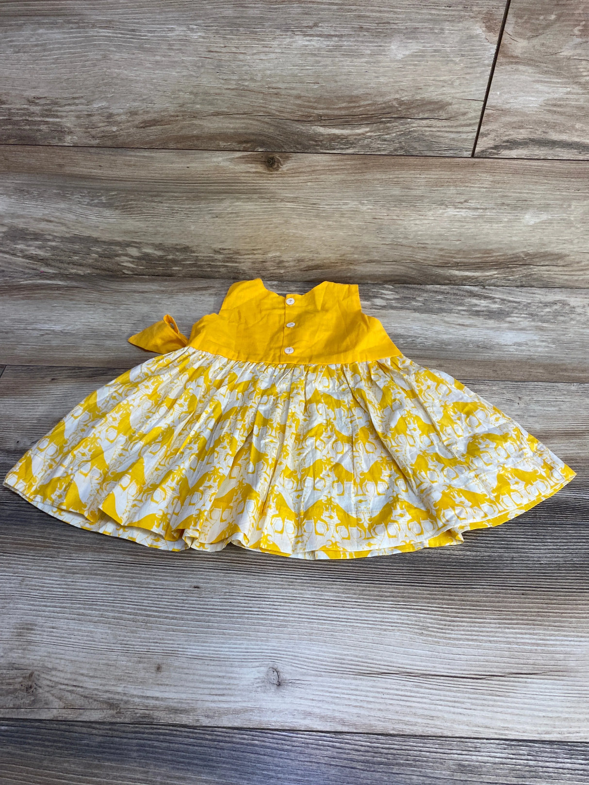 NEW Story Tailor Two Silly Goats Overlapping Frock Dress Yellow sz 6-12m - Me n Mommy To Be