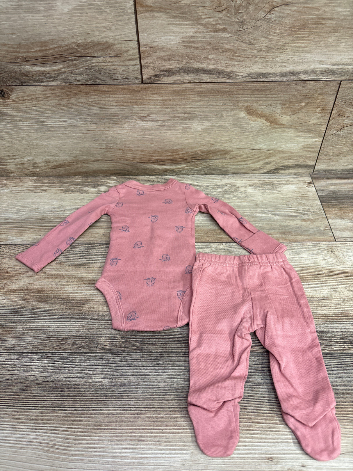 Just One You 2pc Kimono Bodysuit & Footed Pants Set Pink sz Preemie