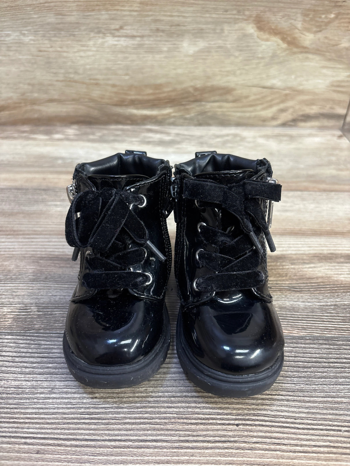 Wonder Nation Leather Boots Black sz 4c