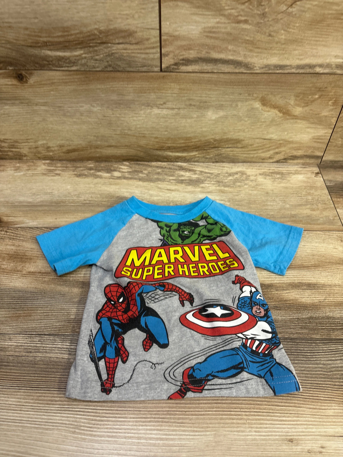 Marvel Super Heroes Shirt Grey sz 18m