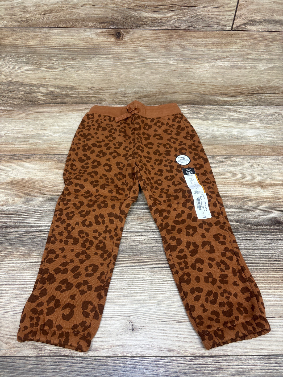 NEW Okie Dokie Leopard Print Joggers Brown sz 3T