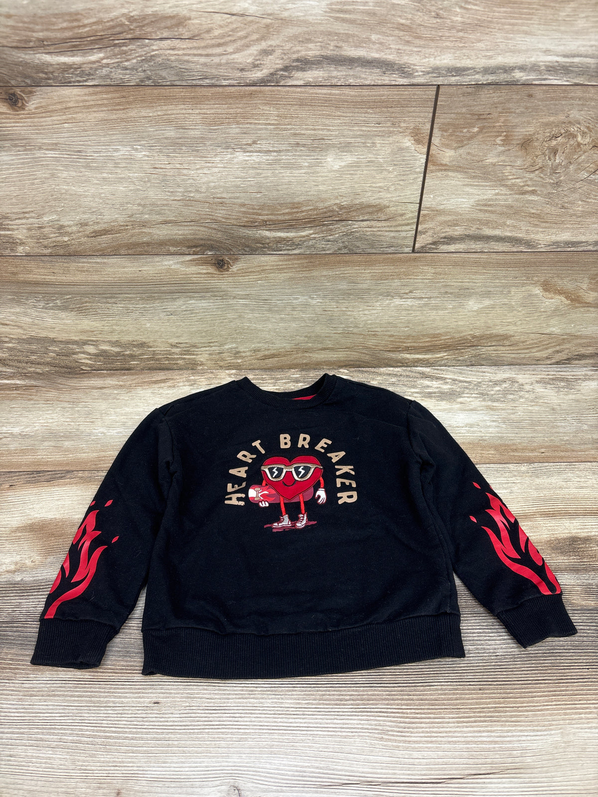 Wonder Nation Heart Breaker Pullover Sweatshirt Black sz 4T