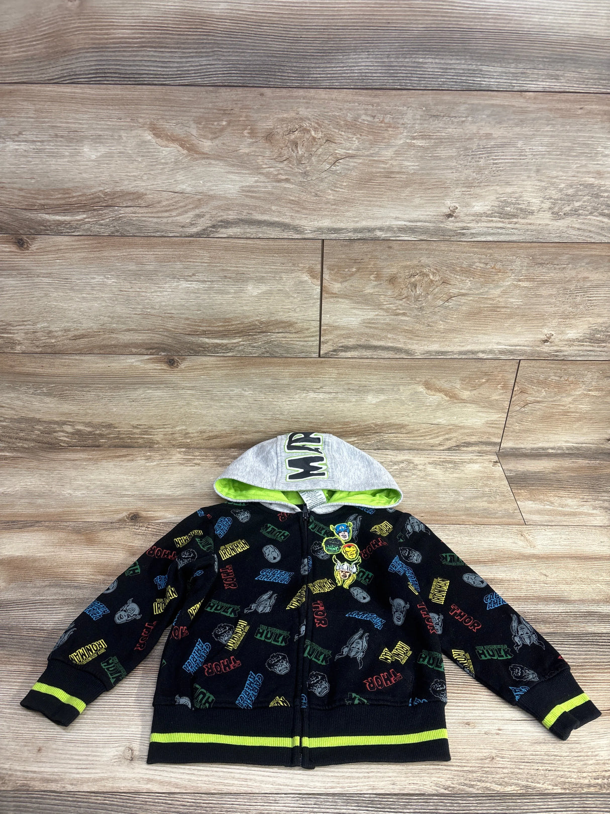 Marvel Avengers Full Zip Hoodie Black sz 4T