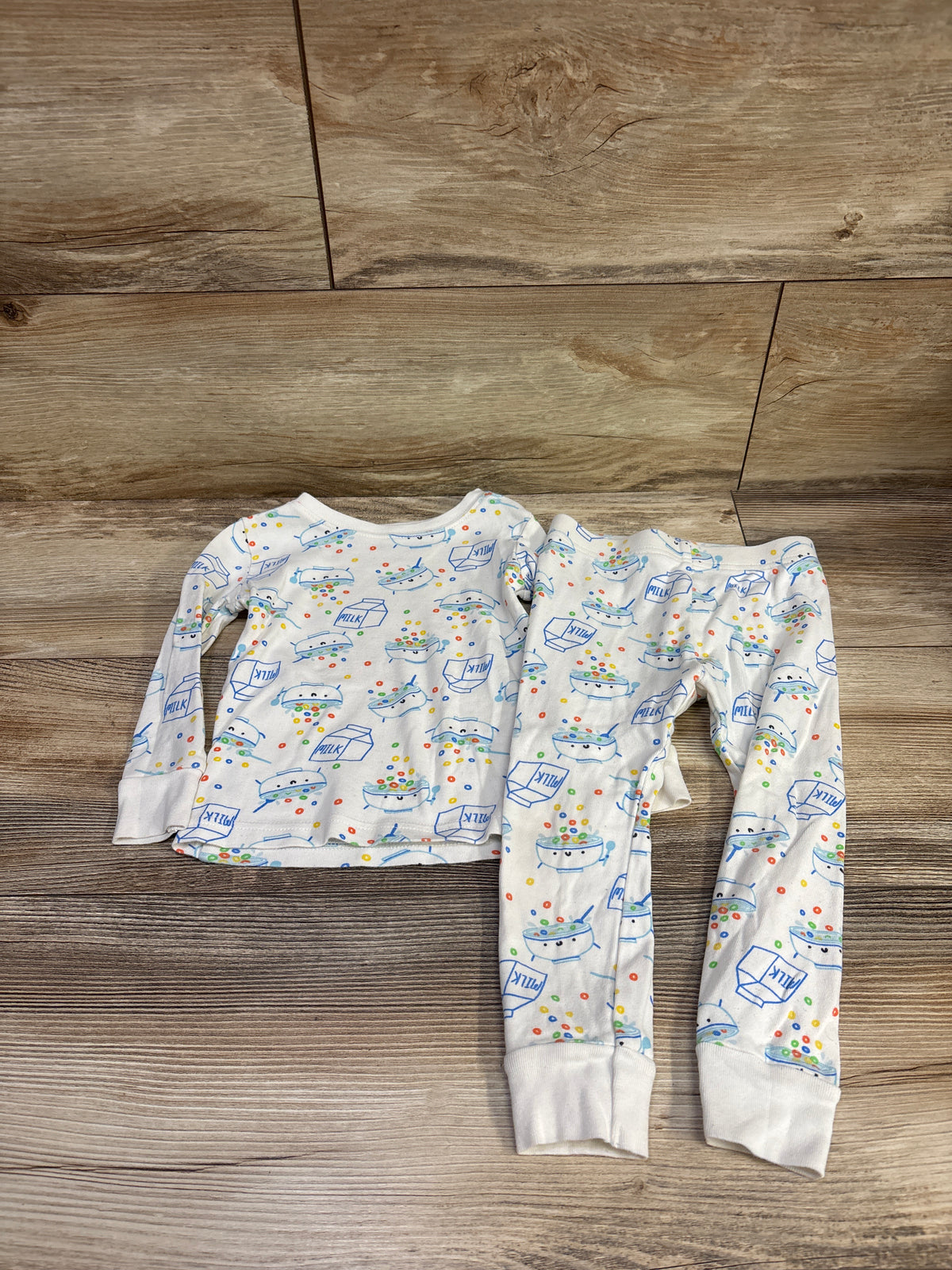Old Navy 2pc Cereal Pajama Set White sz 2T