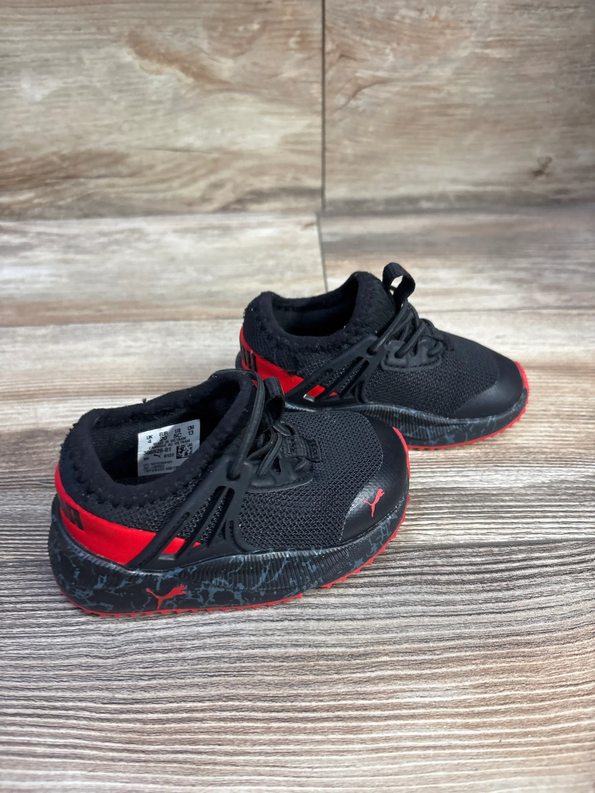 Puma Pacer Marbleized AC PS Sneakers Black sz 5c