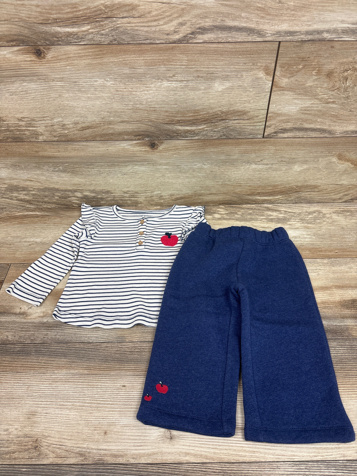 NEW Carter's 2pc Striped Henley Shirt & Joggers Set White sz 18m