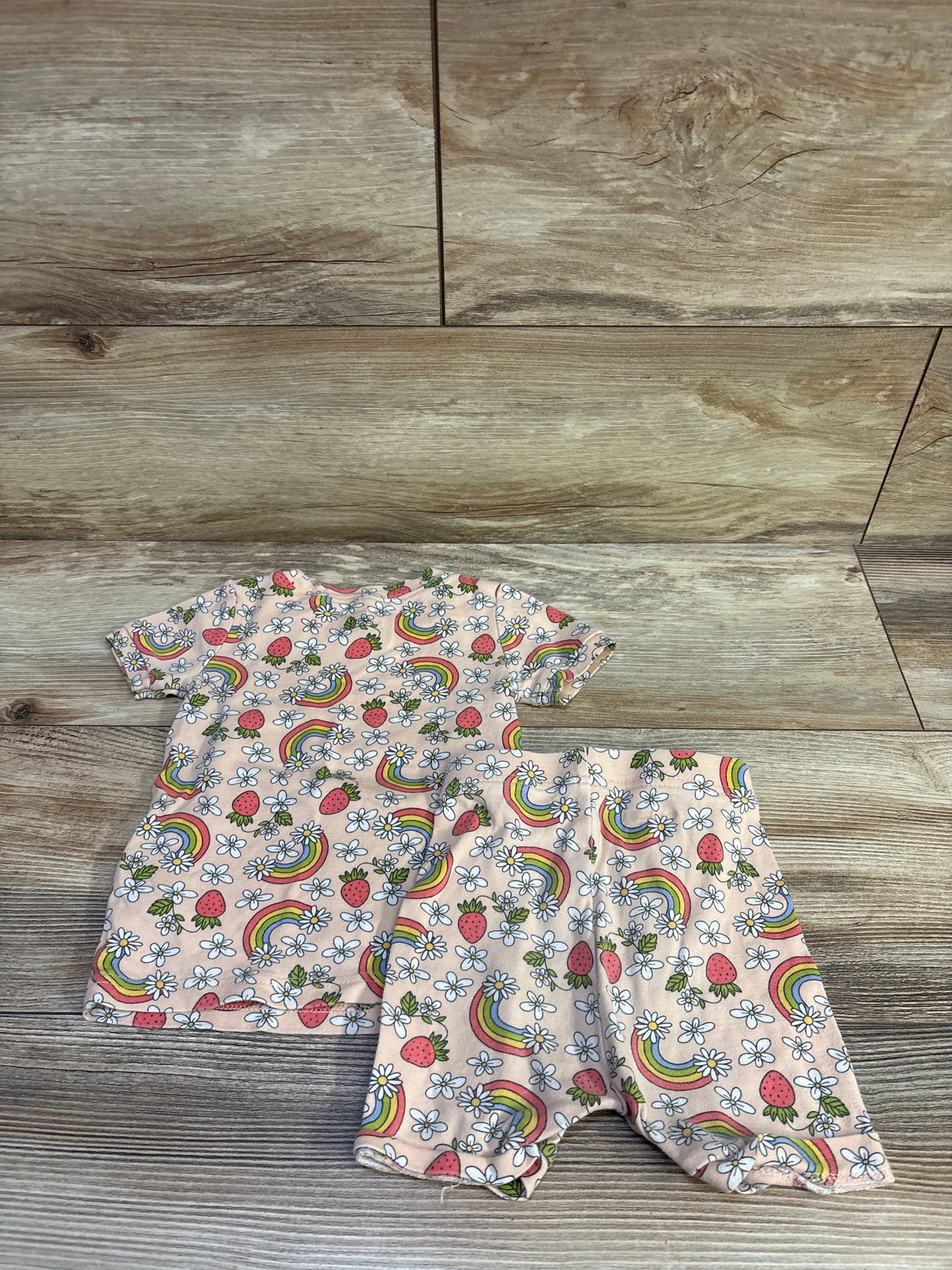 Old Navy 2pc Floral Pajama Set Peach sz 18-24m
