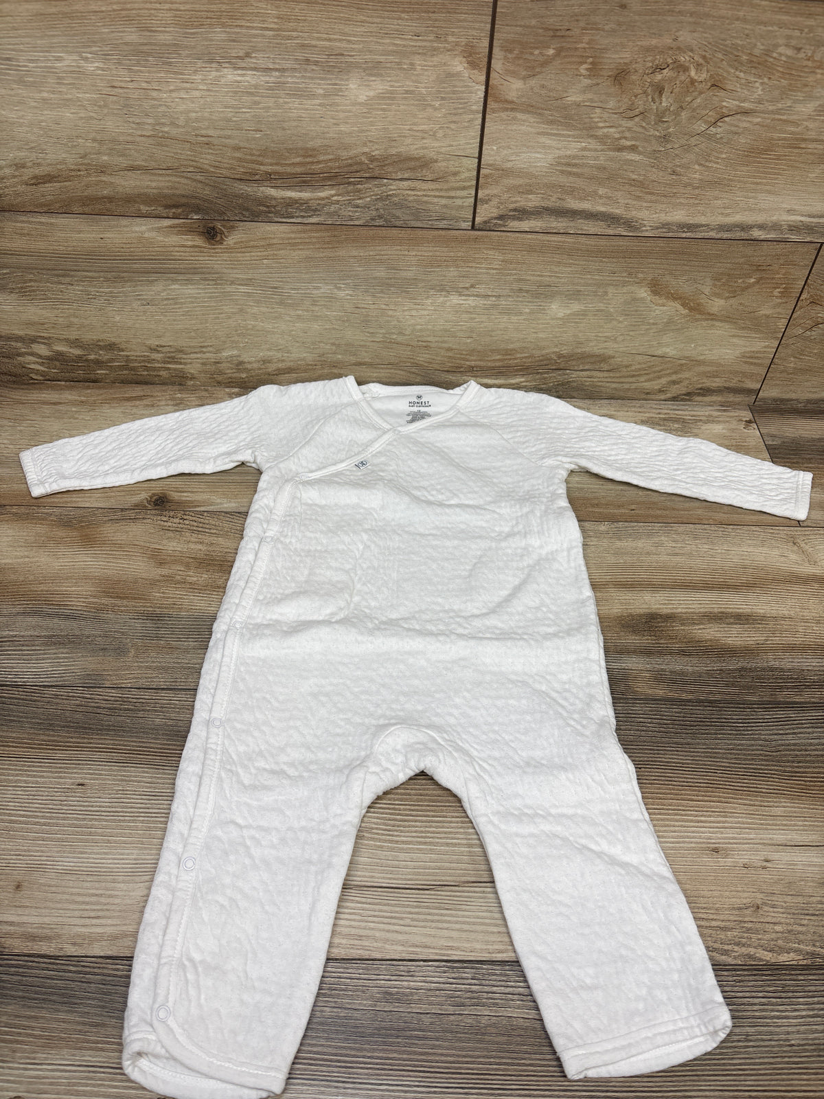 Honest Baby Side Snap Coverall White sz 12m