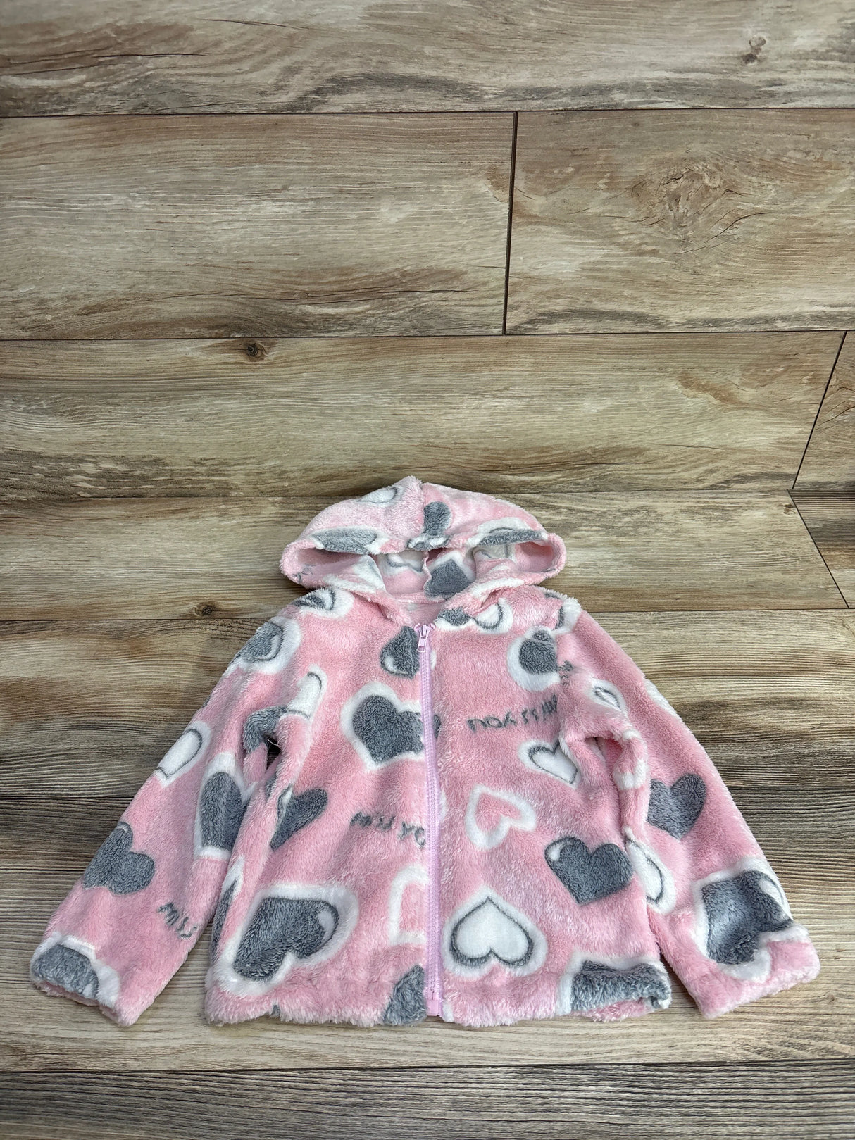 Plush Heart Full Zip Hoodie Pink sz 2T