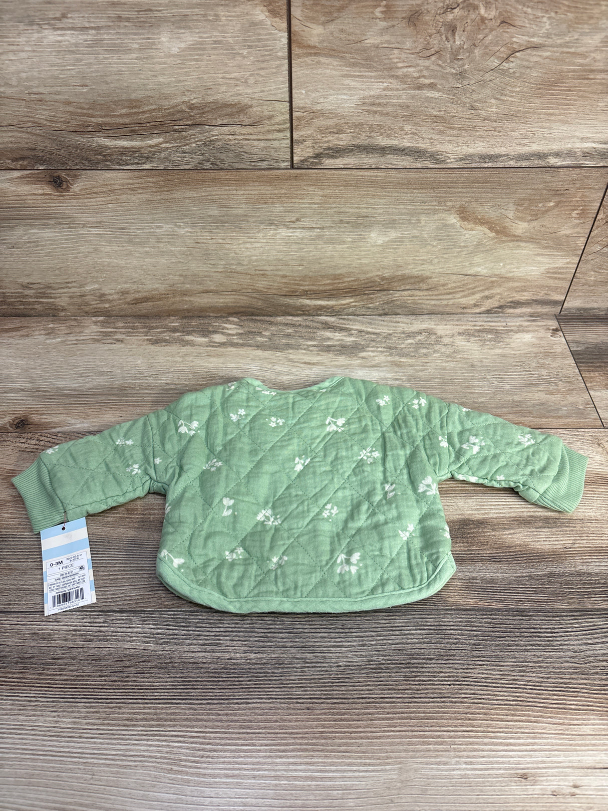 NEW Cat & Jack Floral Chambray Quilted Jacket Green sz 0-3m