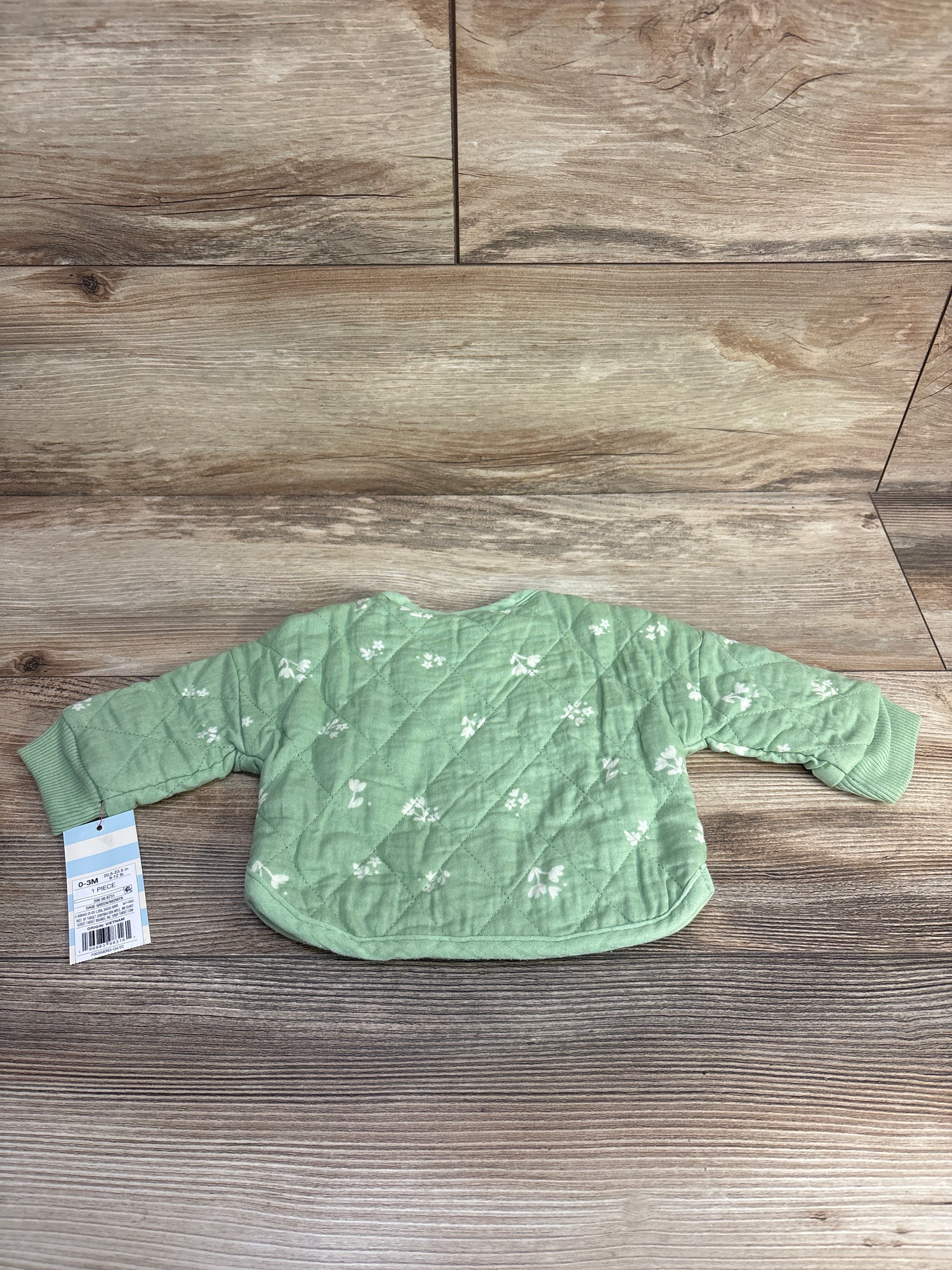 NEW Cat & Jack Floral Chambray Quilted Jacket Green sz 0-3m