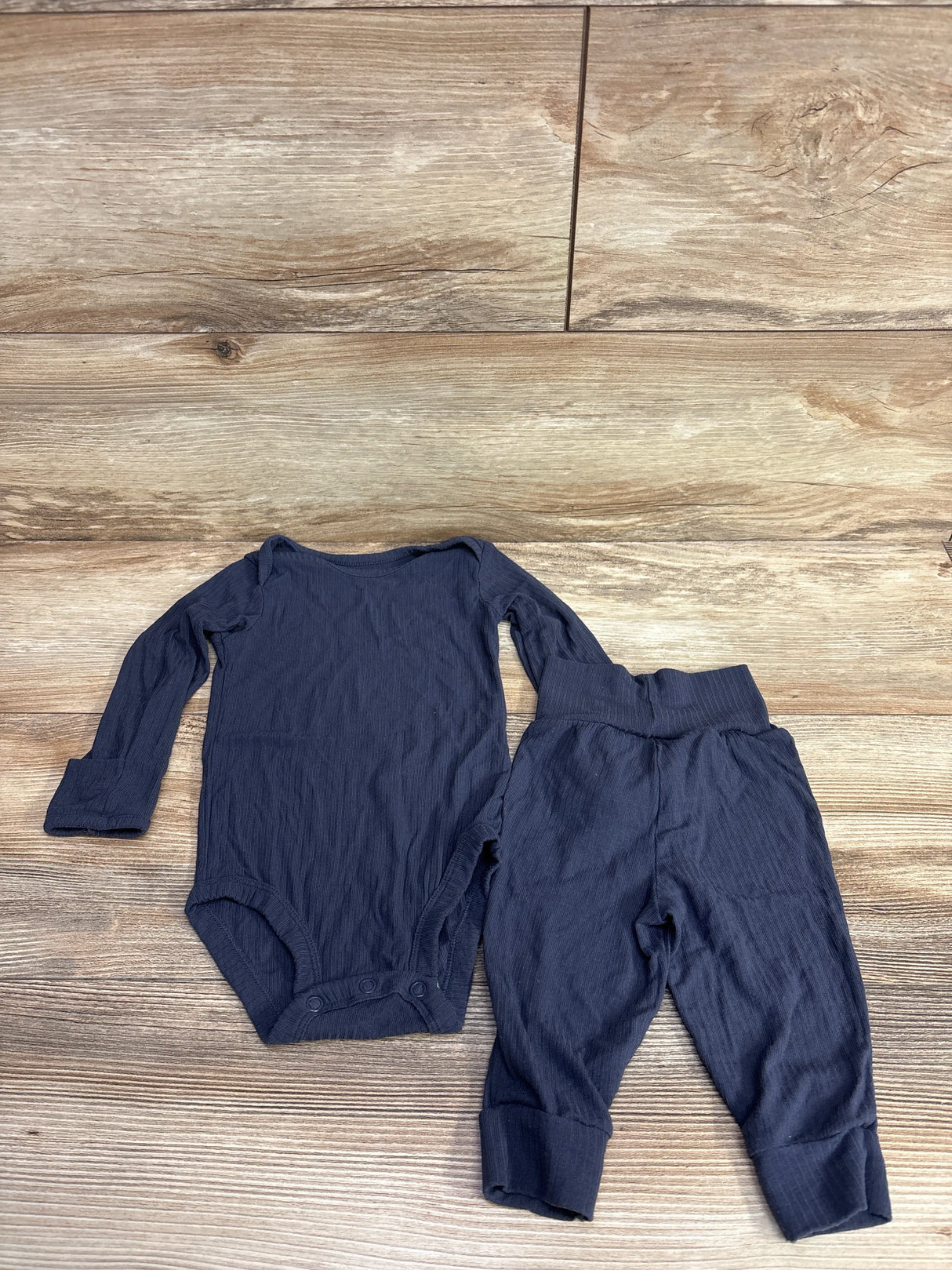 Carter's Purely Soft 2pc Ribbed Bodysuit & Bottoms Set Navy sz 6m