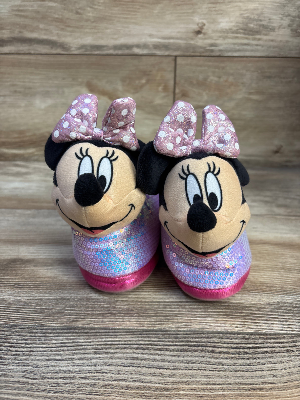 Disney Junior Minnie Mouse 3D Slippers Pink sz 7-8c