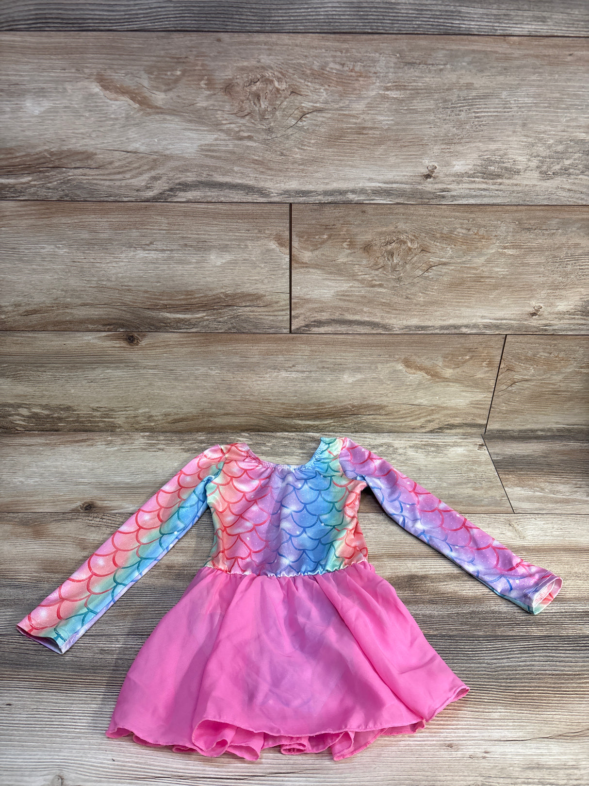EQSIJU Skirted Mermaid Leotard Pink sz 2/3T