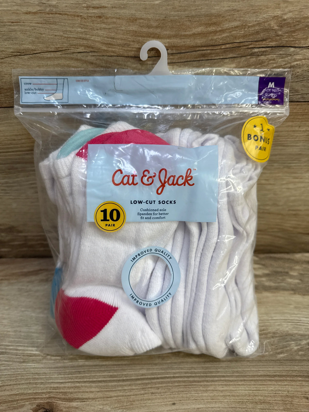 NEW Cat & Jack Low-Cut Socks 10pk sz M/9c-2.5Y