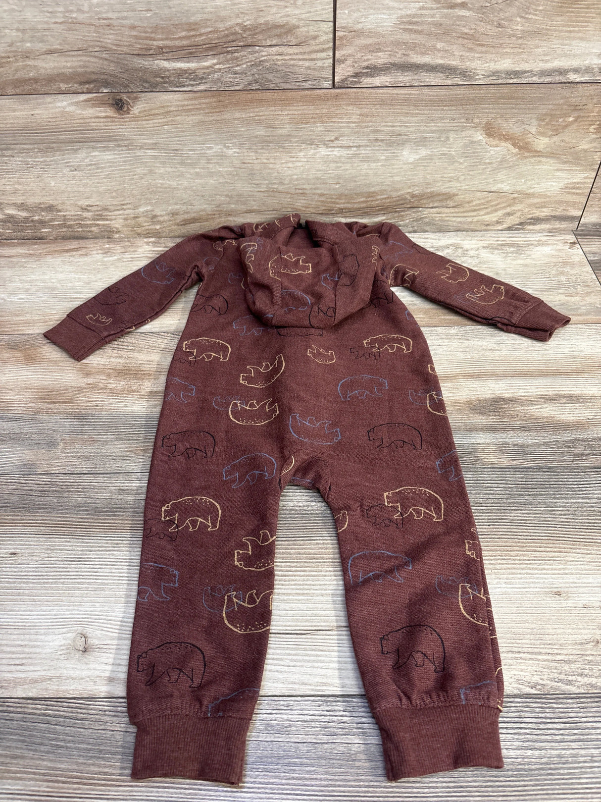 Carter's Bear Hooded Coverall Brown sz 18m