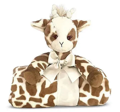 NEW Bearington Collection Baby Patches Cuddle Me Sleeper, Giraffe Security Blanket, 28.5" X 28.5" - Me n Mommy To Be