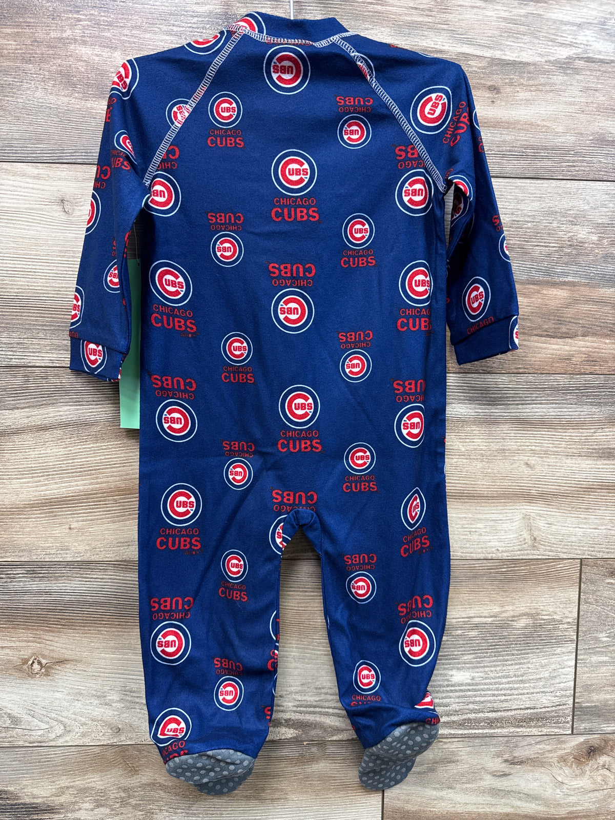 NEW MLB Chicago Cubs Raglan Zip Up Footie Blue sz 18m