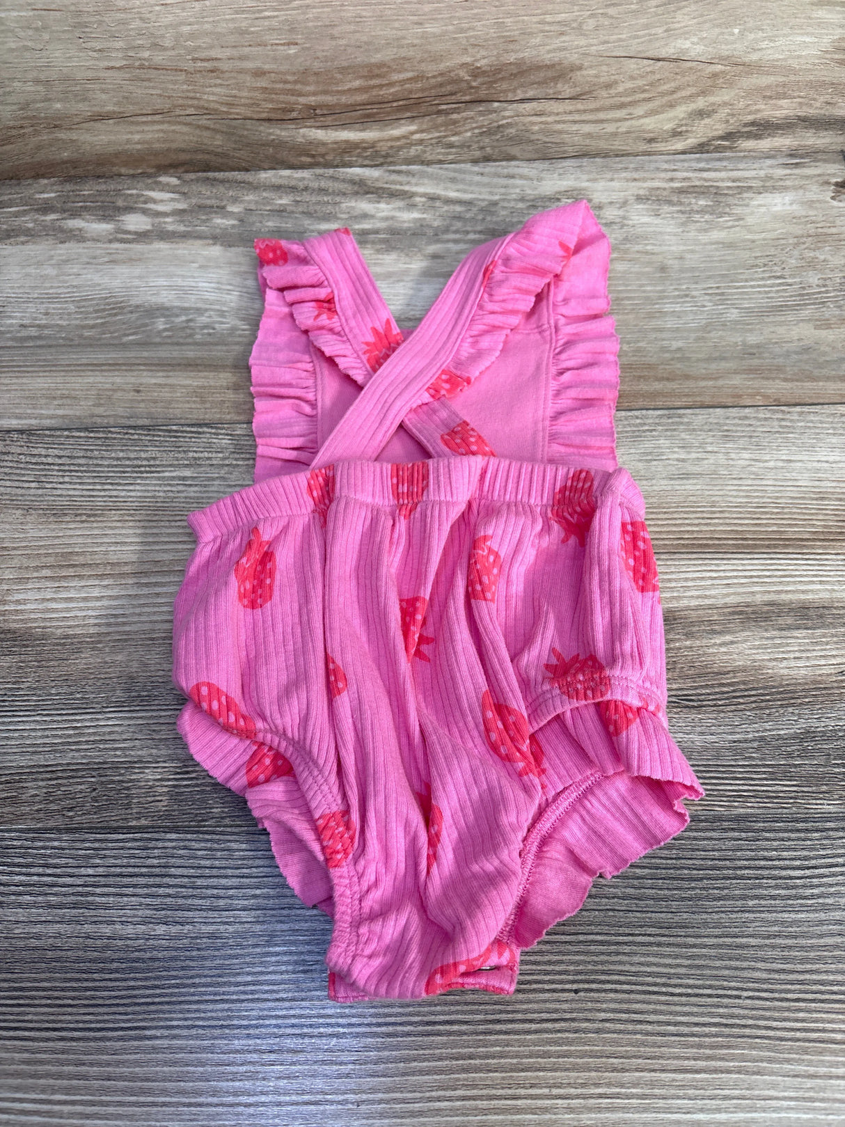 Cat & Jack Strawberry Print Romper Pink sz 3-6m - Me n Mommy To Be