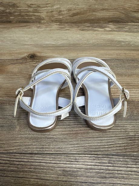Janie & Jack Metallic Trim Strap Sandal White sz 7c - Me n Mommy To Be