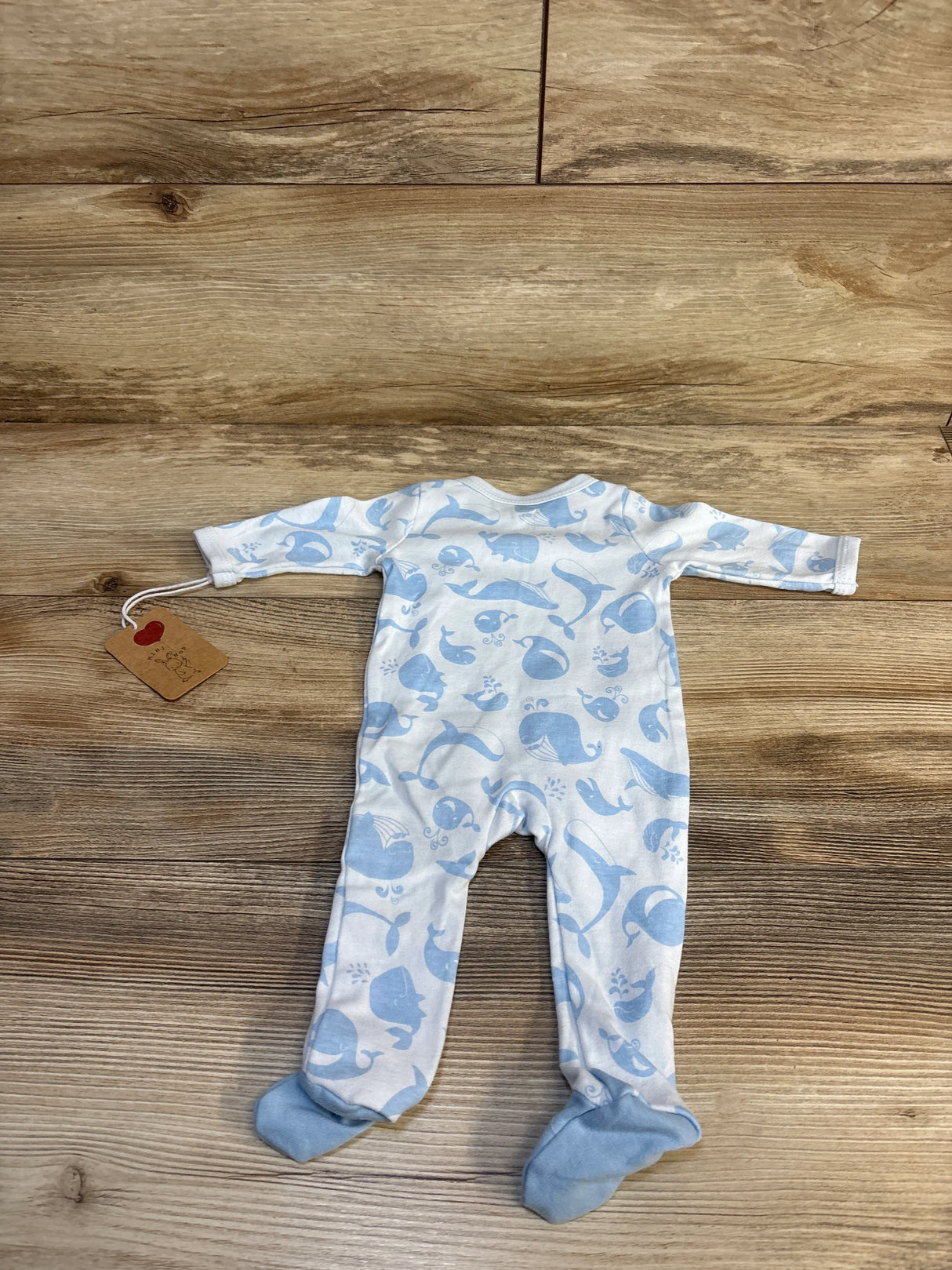 NEW Mini Hop Whale Print Sleeper Blue sz Newborn