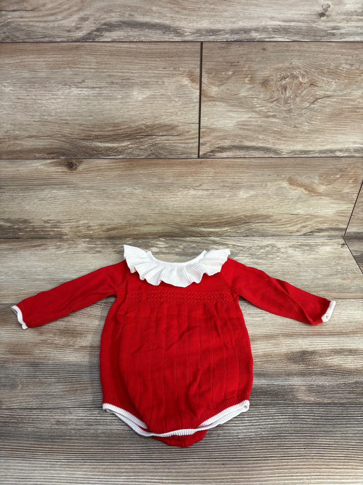 Cat & Jack Ruffle Collar Romper Red sz 3-6m